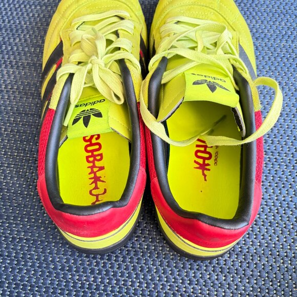 Adidas Sobakov Neon Green Soccer Street Shoes Men's 10.5 - Pre-Owned - Picture 3 of 11